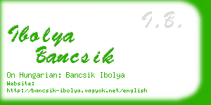 ibolya bancsik business card